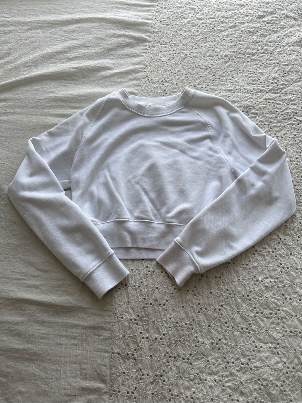 TNA Women's Cropped Crewneck Sweatshirt - White